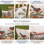 Swallows Perched On Pine Branches Cushion Cover 50x30cm