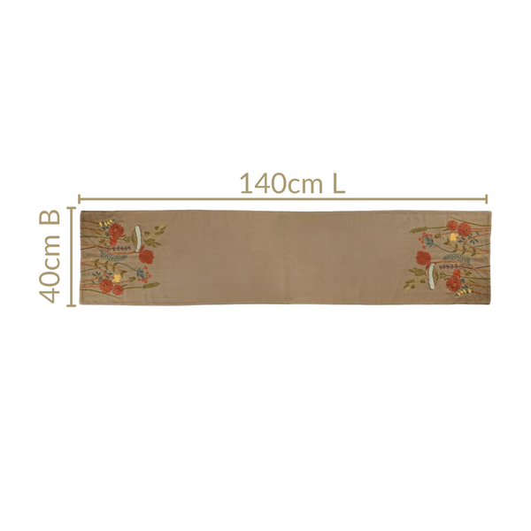 Lush Floral Embroidery Dining Table Runner