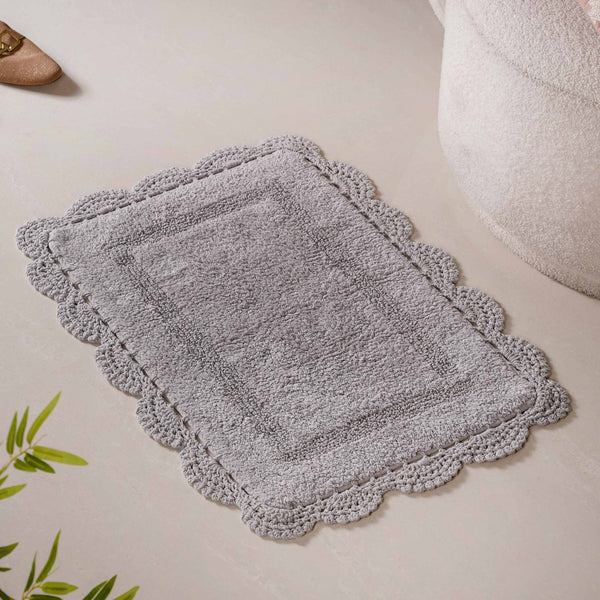 Plush Crochet Cotton Door Mats Set Of 2 29x21 Inch