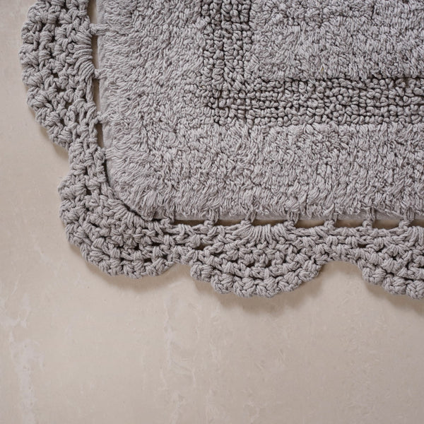 Plush Crochet Cotton Door Mats Set Of 2 29x21 Inch