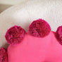 Pink Cotton Cushion With Pom Poms 17x17 Inch