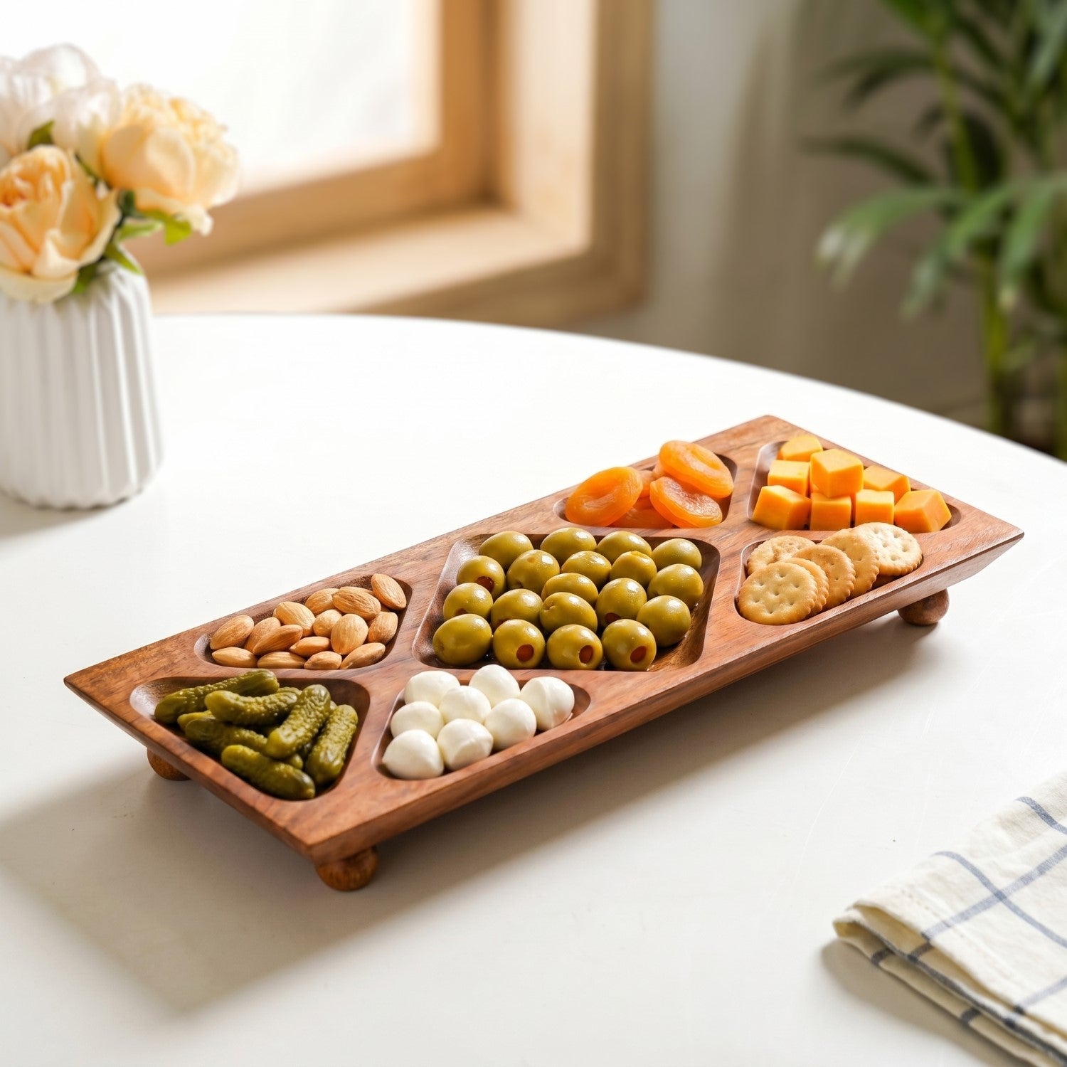 Nero Sectioned Serving Platter 43x18cm