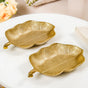 Leaf Metal Platter Gold Set Of 2