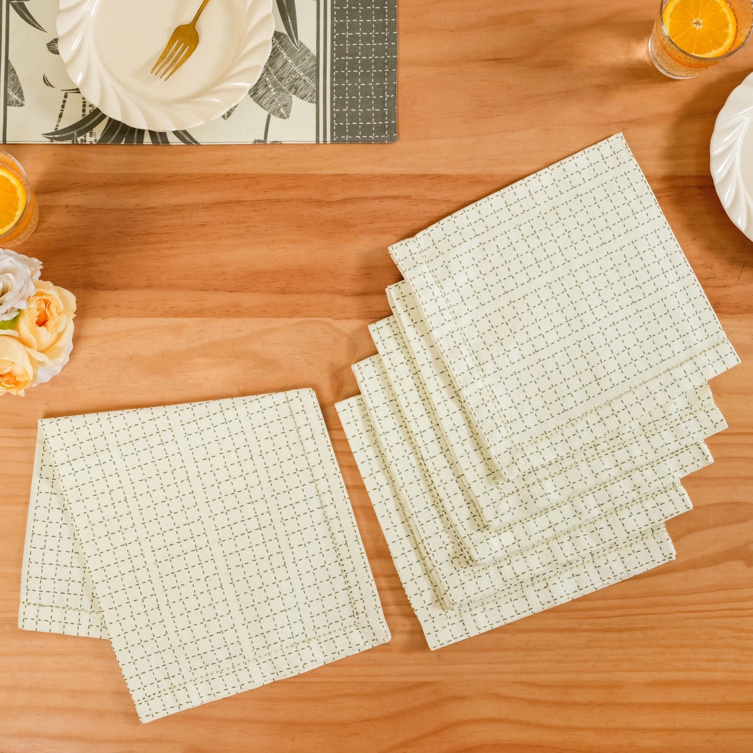 Pure Cotton Table Napkin Set Of 6
