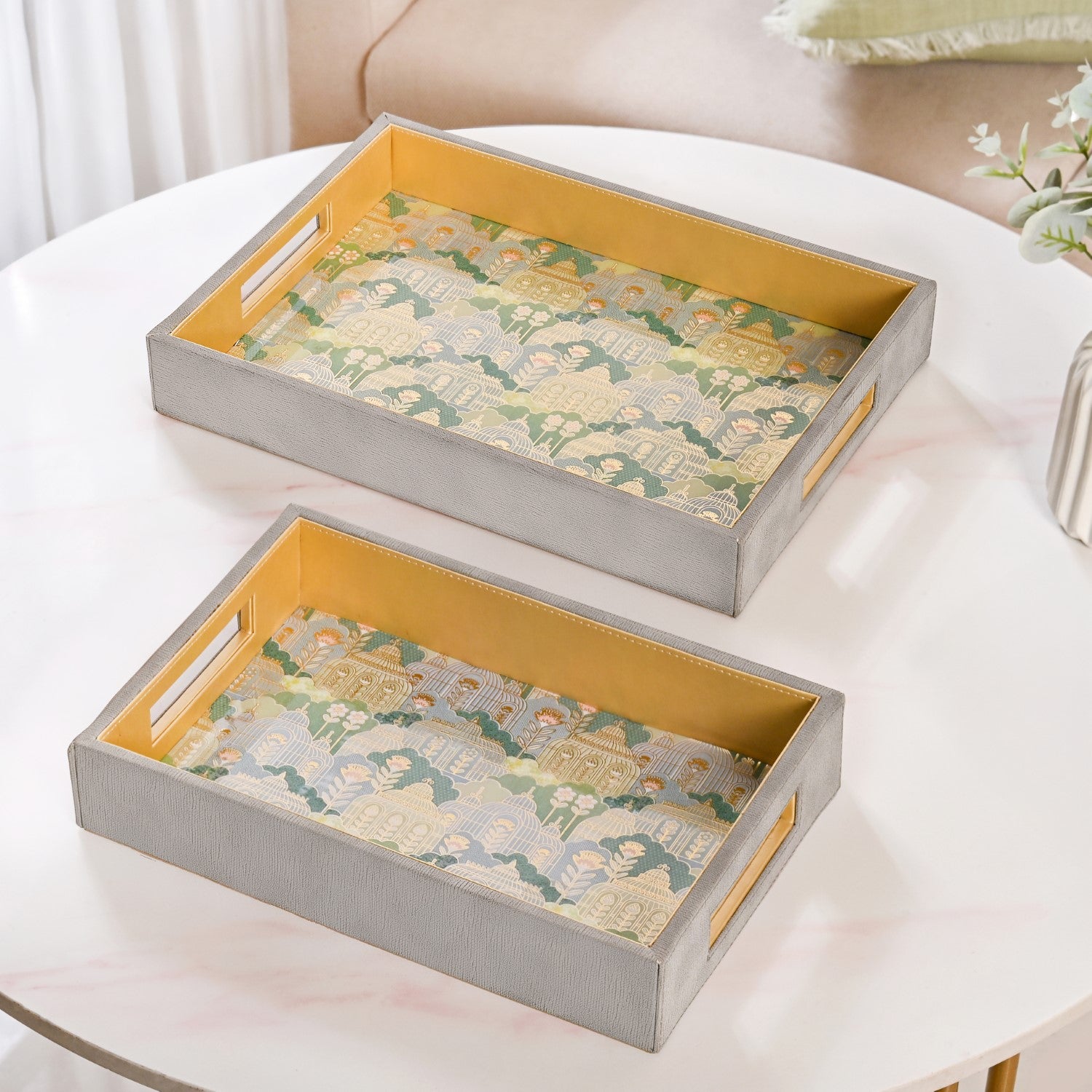 Fleure Heritage Tray Set Of 2