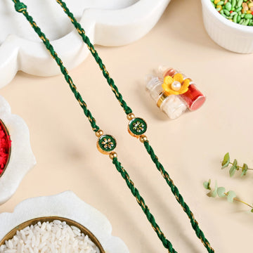 Verdant Bloom Rakhi Set