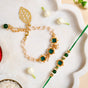 Regal Emerald Rakhi And Lumba Set