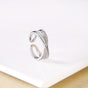 Criss Cross Silver Stone Ring