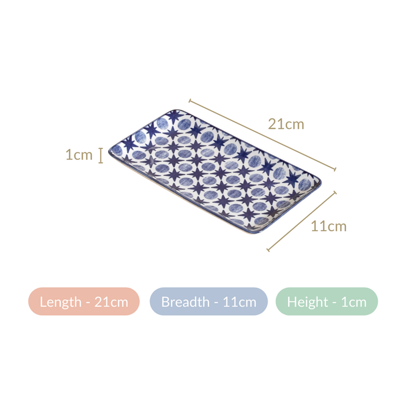 Abstract Design Ceramic Platters Set Of 4 8x4 Inch - Ceramic platter, ceramic platter set, platter for snacks, snack platters