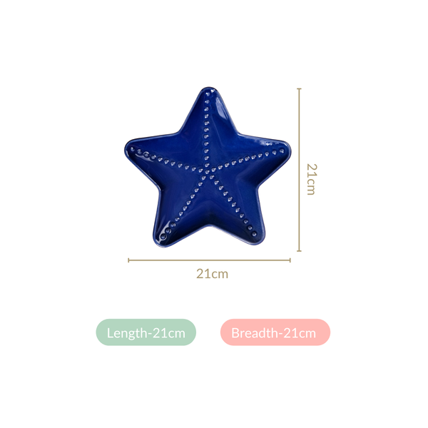 Star Fish Ceramic Snack Plate Set Of 3