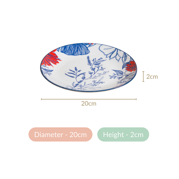 Oriental Blossom Snack Plates Set Of 4 7 Inch