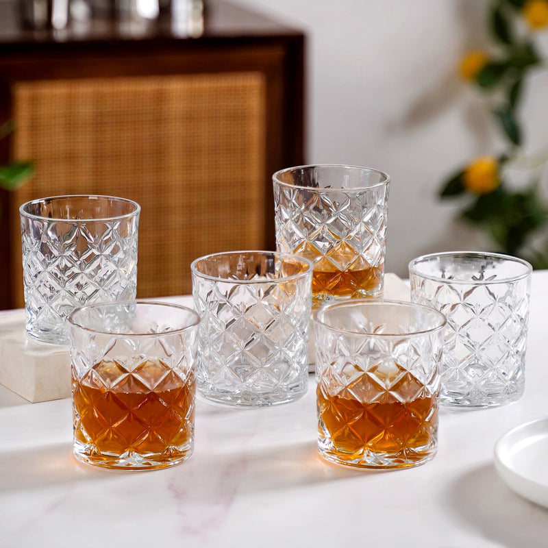 Crosshatch Luxury Whiskey Glass Set Of 6 350ml