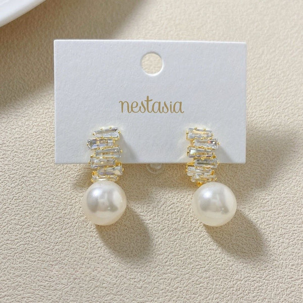 Crystal Classic Pearl Drop Earrings