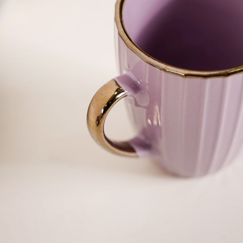 Nori Lined Tea Cup And Saucer Set Of 6 Lavender 250ml - Tea cup set, tea cups, coffee cups, ceramic tea cups, cups and saucers, cup and saucer set