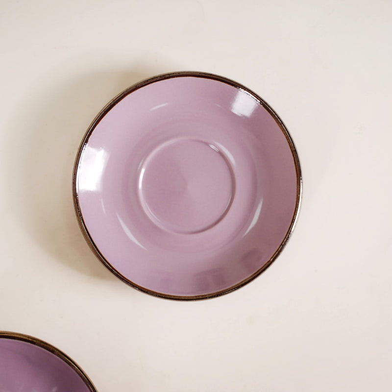 Nori Lined Tea Cup And Saucer Set Of 6 Lavender 250ml - Tea cup set, tea cups, coffee cups, ceramic tea cups, cups and saucers, cup and saucer set