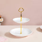 Whimsical White 2-tier Cupcake Stand