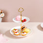 Whimsical White 2-tier Cupcake Stand