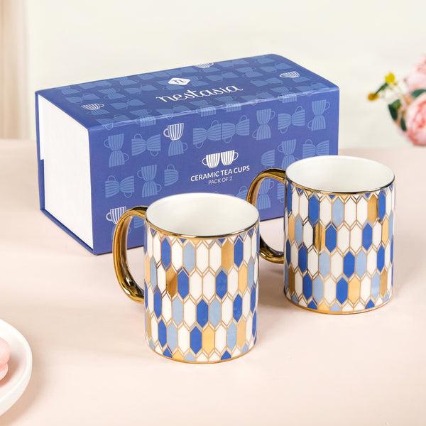 Set Of 2 Splendour Ceramic Mugs With Gift Box 350ml - Coffee mugs, coffee mug set, ceramic coffee mugs, printed coffee mugs, tea cups, tea cup set