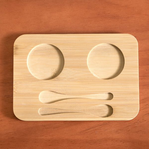 Coffee Mugs And Spoons With Wooden Tray For Two 350ml