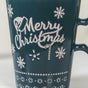 Merry Christmas Set Of 4 Cups With Star Handle Green 300ml - Coffee mugs, ceramic mug set, coffee mug set, christmas mugs