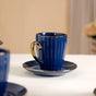 Nori Cup And Saucer Set Of 6 Blue With Gold Detail 250ml - Tea cup set, tea cups, coffee cups, ceramic tea cups, cups and saucers, cup and saucer set