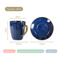 Nori Cup And Saucer Set Of 6 Blue With Gold Detail 250ml - Tea cup set, tea cups, coffee cups, ceramic tea cups, cups and saucers, cup and saucer set