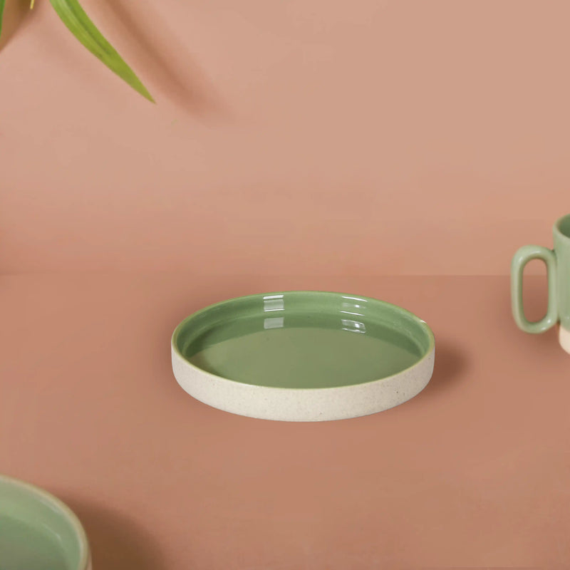 Earthy Clay Cup And Saucer Set Of 6 Sage Green 100ml - Tea cup set, tea cups, coffee cups, ceramic tea cups, cups and saucers, cup and saucer set