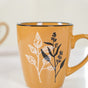 Filter Coffee Mug Set of 6 Mustard Ochre 250ml - Coffee mugs, coffee mug set, ceramic coffee mugs, printed coffee mugs