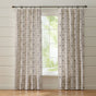 Classic Beige Full Length Embroidered Curtain Set Of 2 84x54 Inch