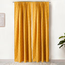 Set Of 2 Mustard Yellow Embroidered Long Curtain 108x54 Inch