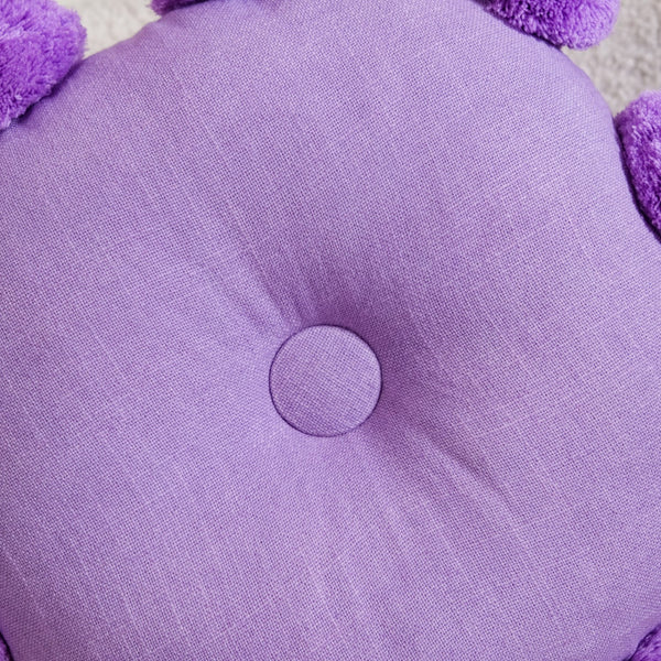 Pom Pom Round Sofa Cushion Purple 17 Inch