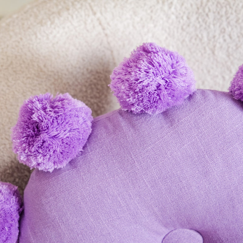 Plush Pure Cotton Pom Pom Sofa Cushion 17x17 Inch