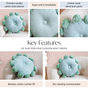 Pom Pom Cushion Mint Green 17x17 Inch