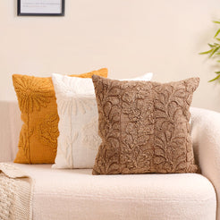 Handwoven Earth Tones Cushion Cover Set Of 3 16x16 Inch