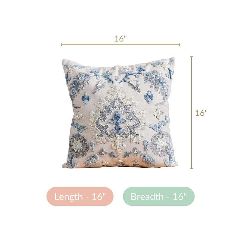 Beaded Cushion Cover For Home Decor 16x16 Inch