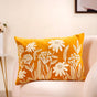 Yellow Spring Summer Embroidered Velvet Cushion Cover 20x14 Inch