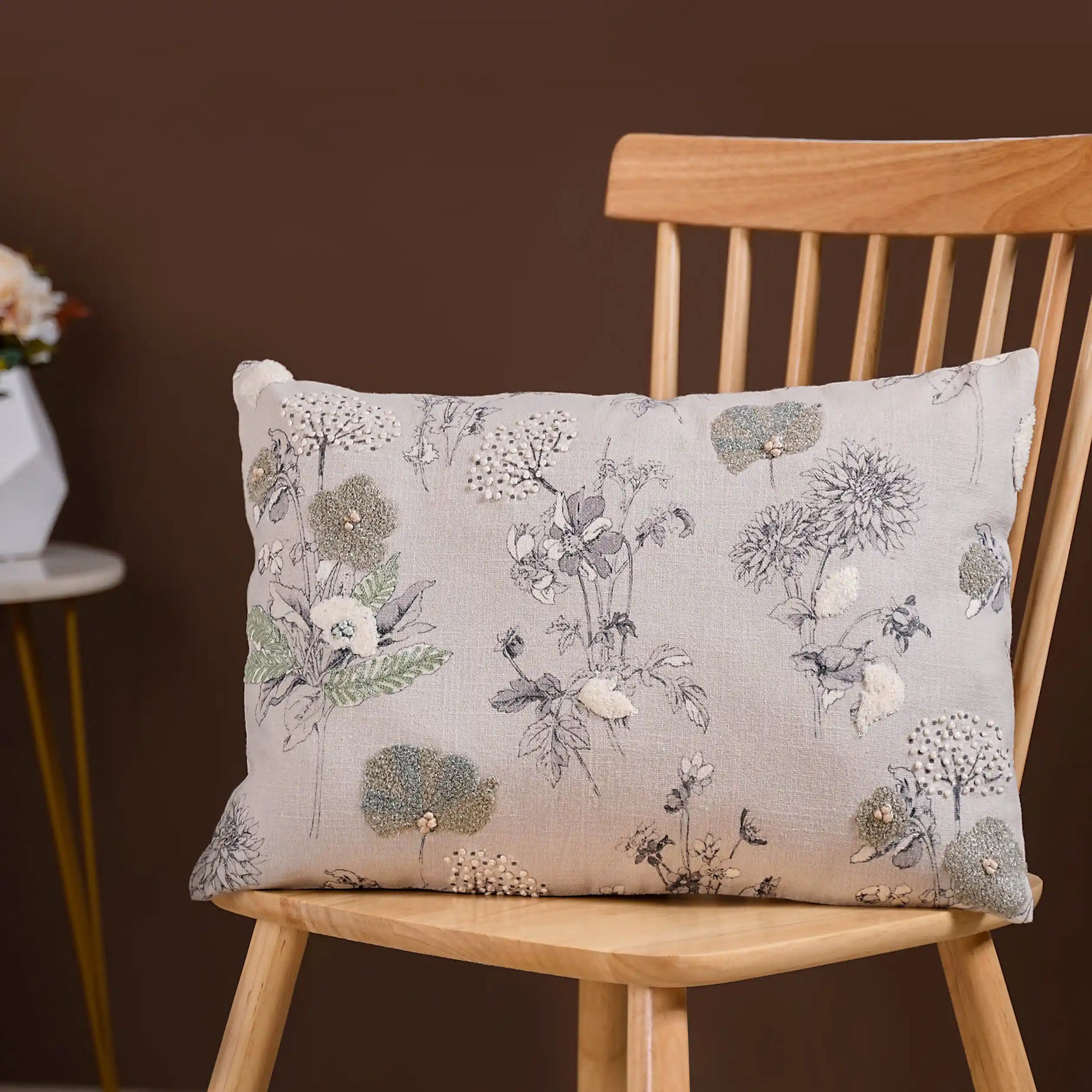 Linen Cotton Rectangular Cushion Cover 20x14 Inch Online Premium