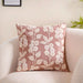 Cotton Cushion Cover With Threadwork Pink 16x16 Inch