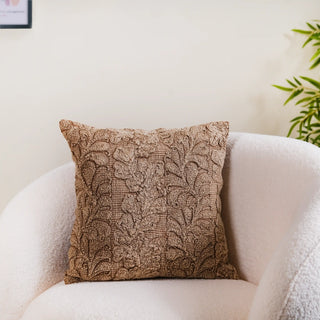 Handcrafted Soft Woven Cushion Cover Brown 16x16 Inch