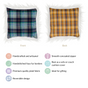 Blue Plaid Furry Double-Sided Cushion Cover 16x16 Inch