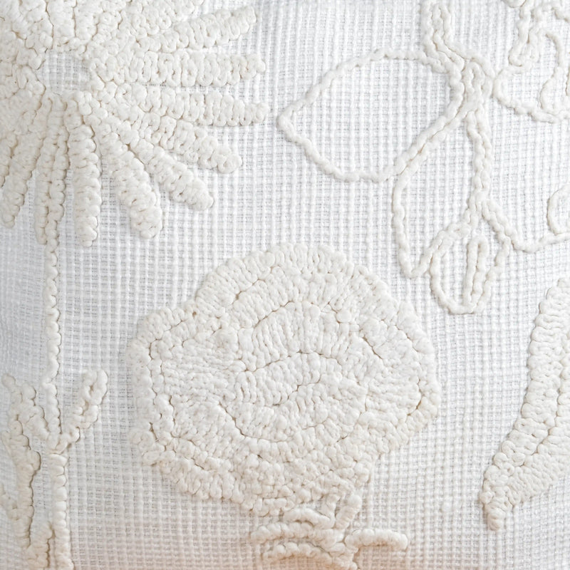 Embroidered Cushion Cover For Home Off-White 16x16 Inch