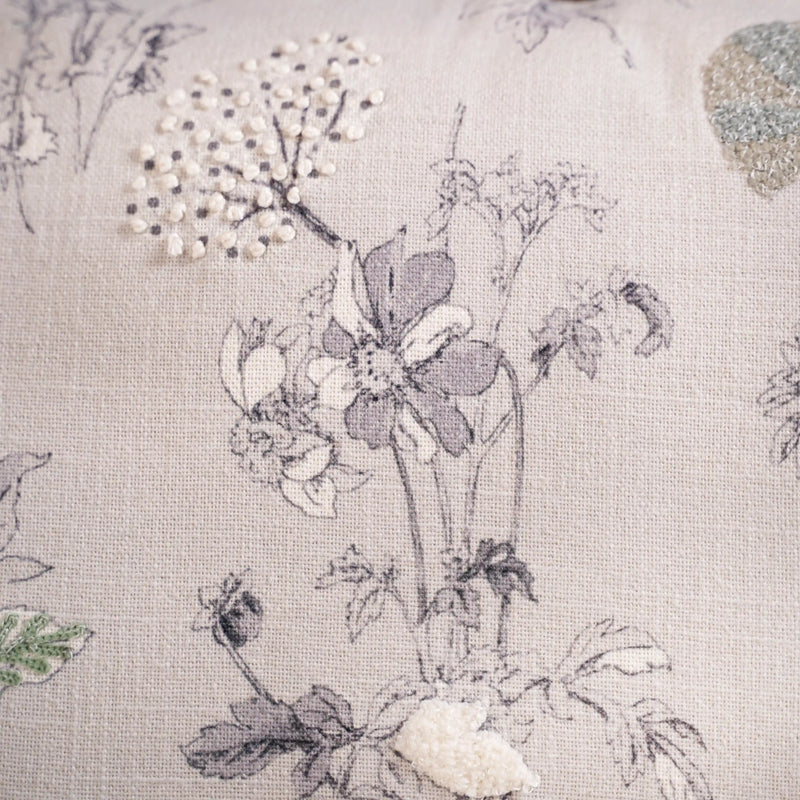 Cotton Threadwork Throw Pillow Cover 20x14 Inch