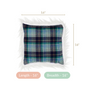 Blue Plaid Furry Double-Sided Cushion Cover 16x16 Inch