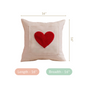 Set Of 2 Love Heart Linen Cushion Cover With Pocket 16x16 Inch