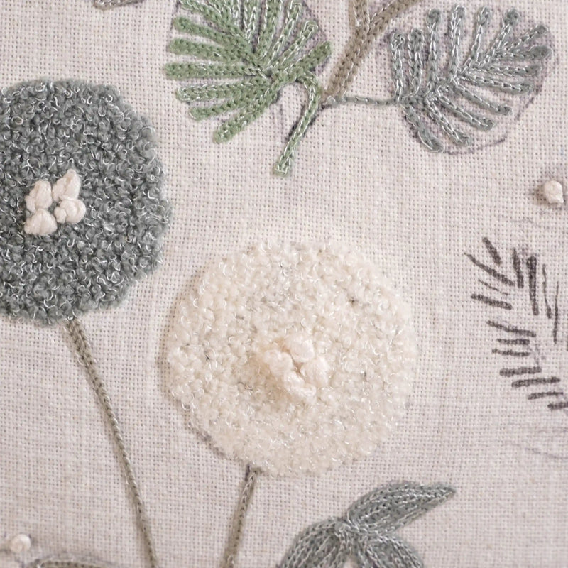 Set Of 2 Floral Threadwork Cotton Cushion Covers