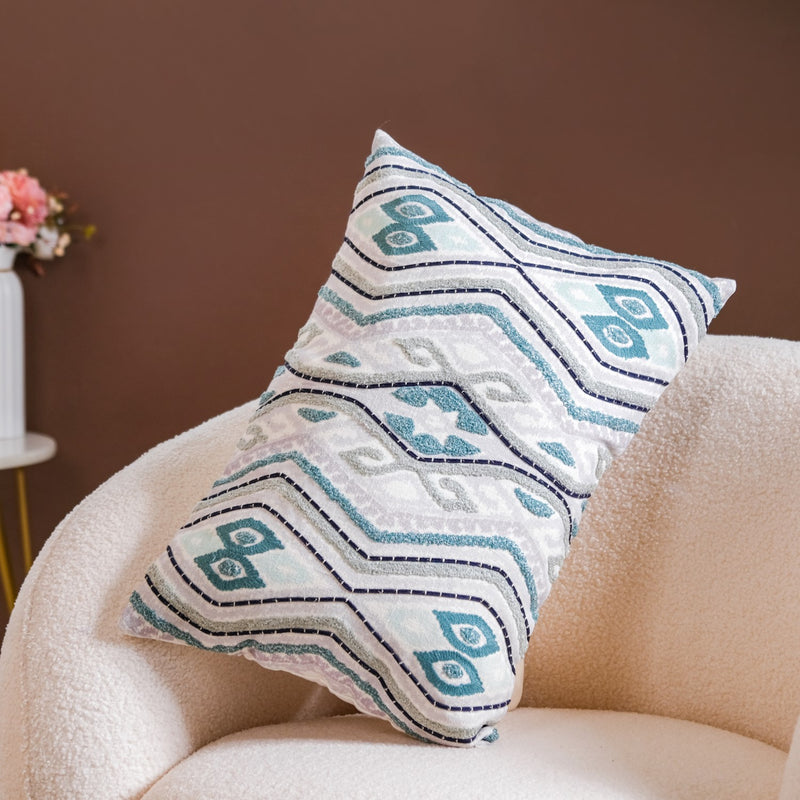 Aztec Embroidery Couch Cushion Cover 20x14 Inch