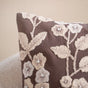 Floral Beadwork Cushion Cover Purplish Brown 16x16 Inch