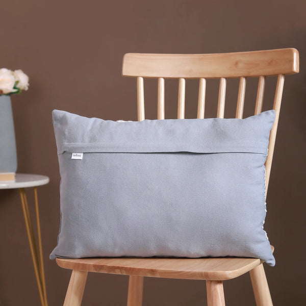 Designer Cotton Throw Pillow Cover Blue 20x14 inch