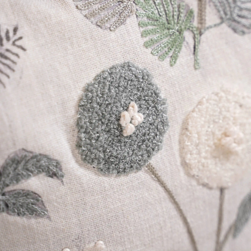 Set Of 2 Floral Threadwork Cotton Cushion Covers