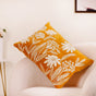 Yellow Spring Summer Embroidered Velvet Cushion Cover 20x14 Inch